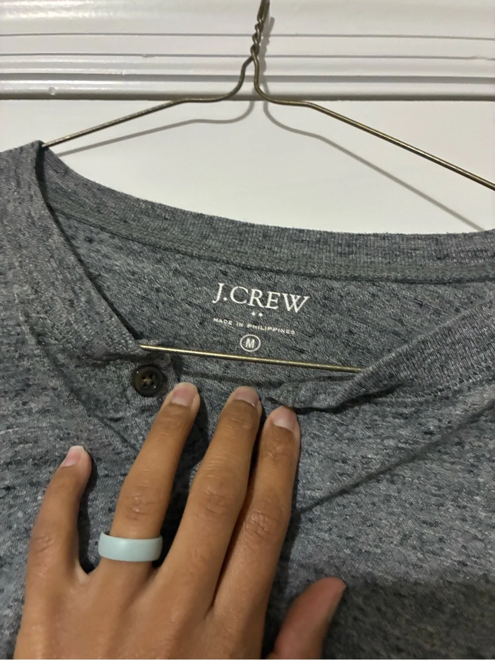 J. Crew Men's Heather Gray Long-Sleeve Henley